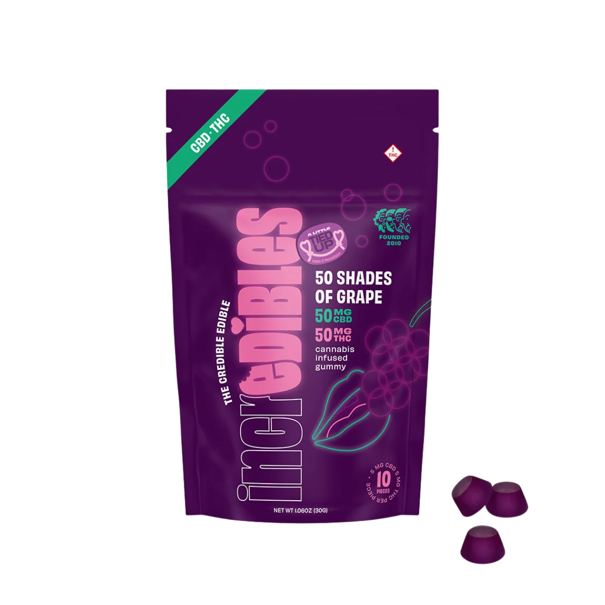 GUMMY | 50 SHADES OF GRAPE | 1:1 THC:CBC | 100MG | 10PK