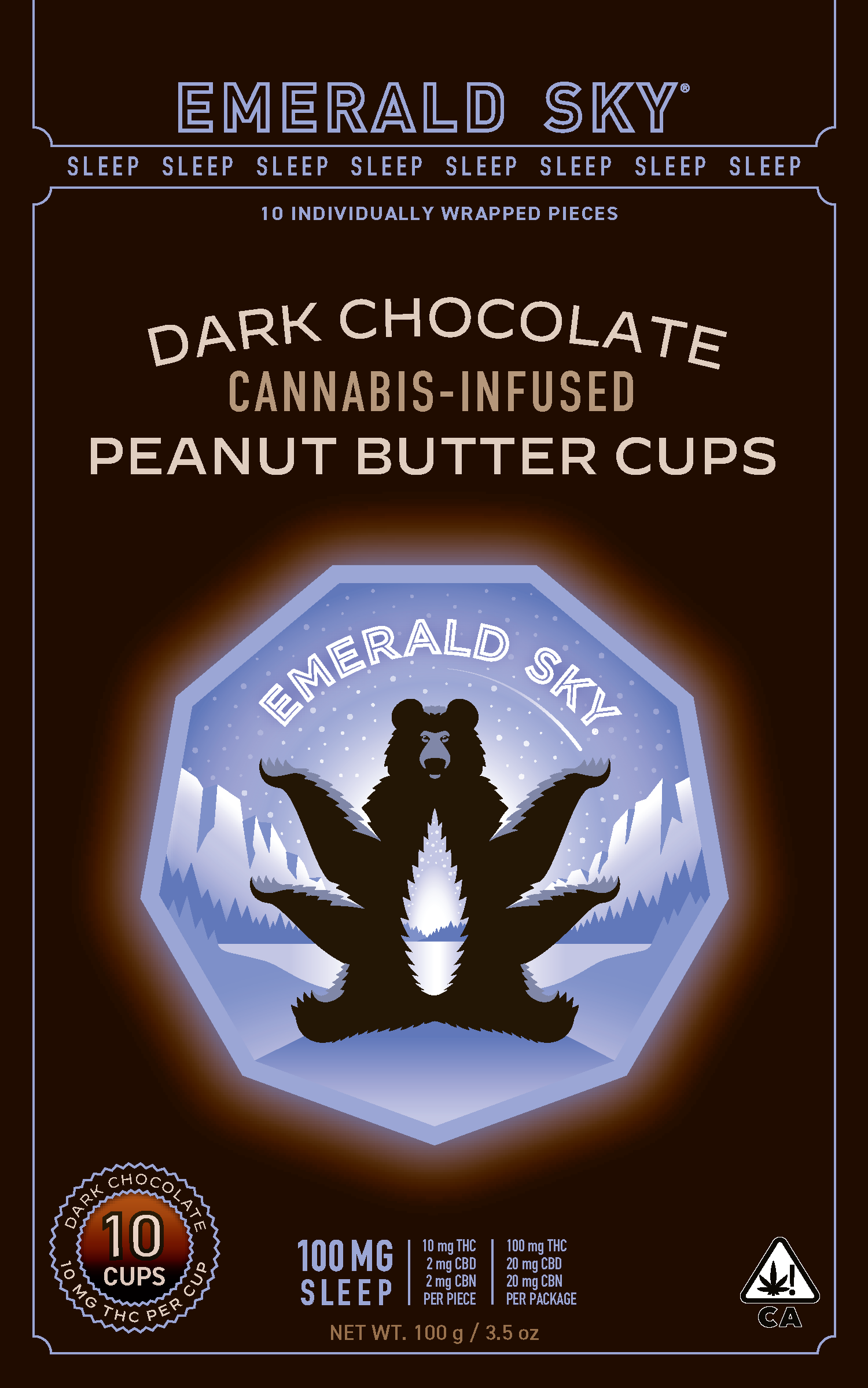 Emerald Sky — SLEEP PEANUT BUTTER CUP 100MG DARK CHOCOLATE -