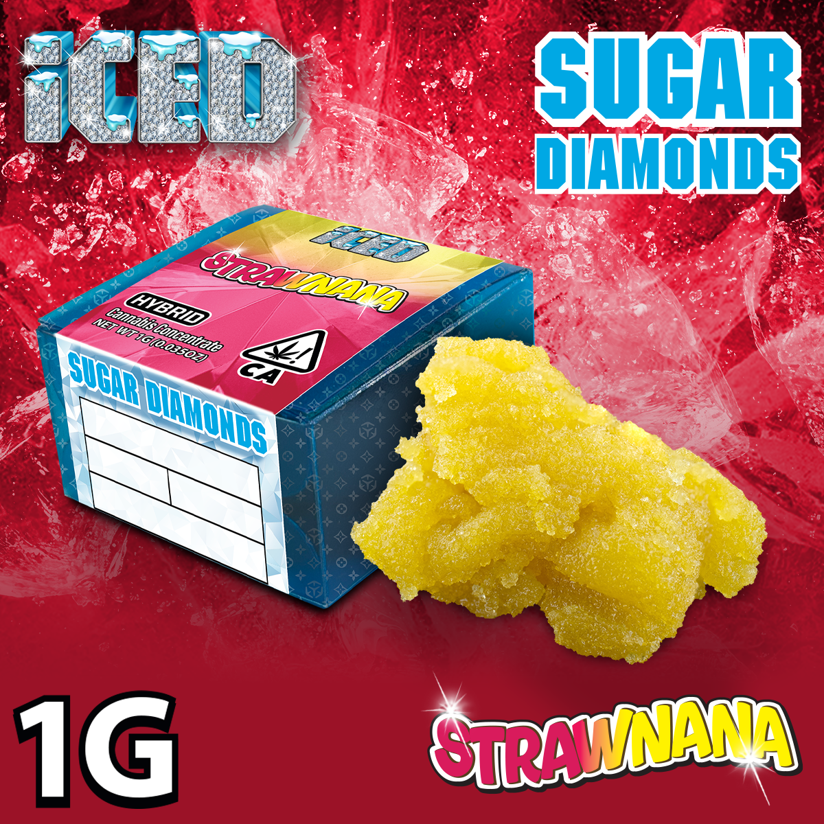 ICED: STRAWNANA 1.0G SUGAR DIAMONDS - 1 G