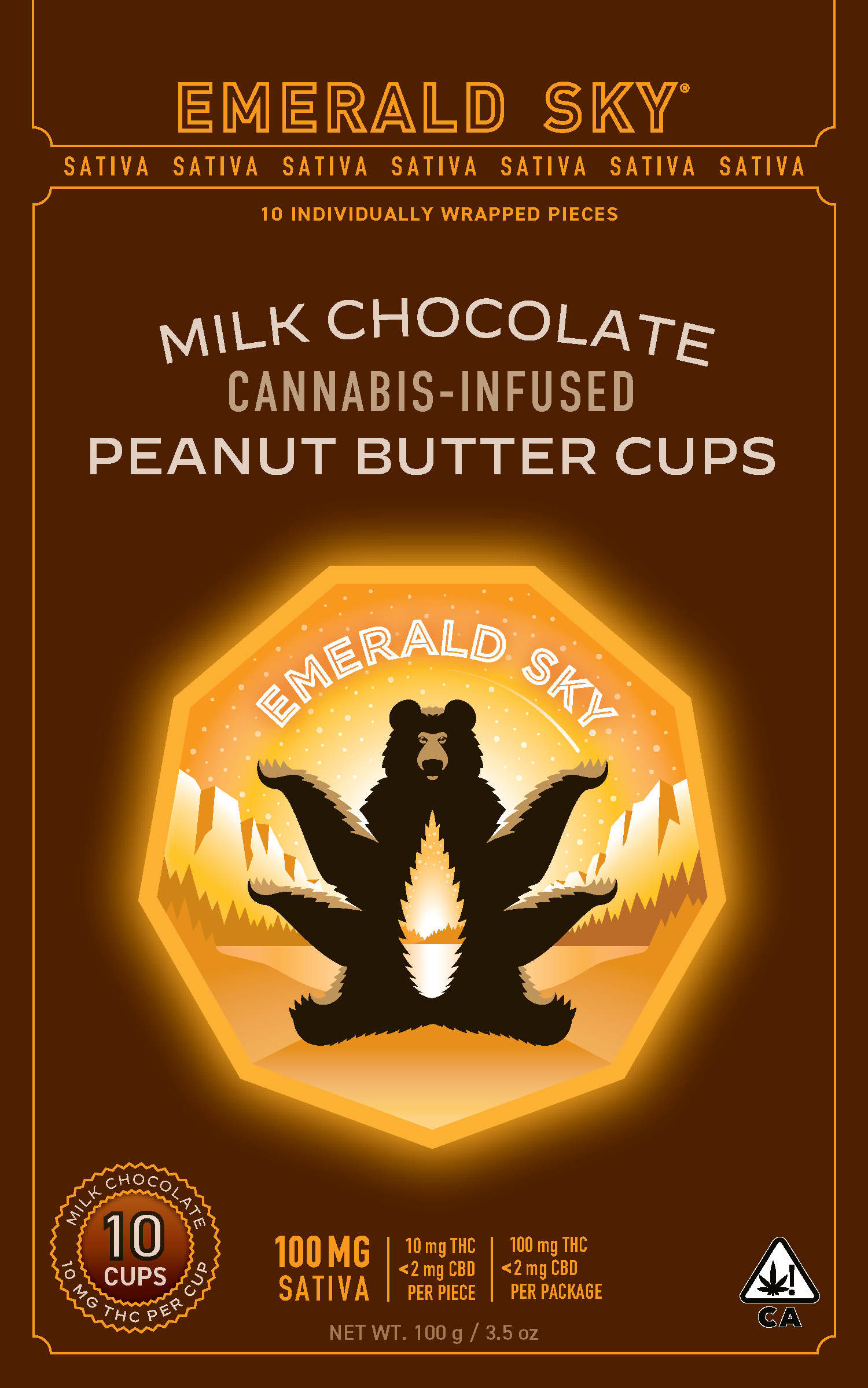 Emerald Sky — SATIVA PEANUT BUTTER CUPS 100MG