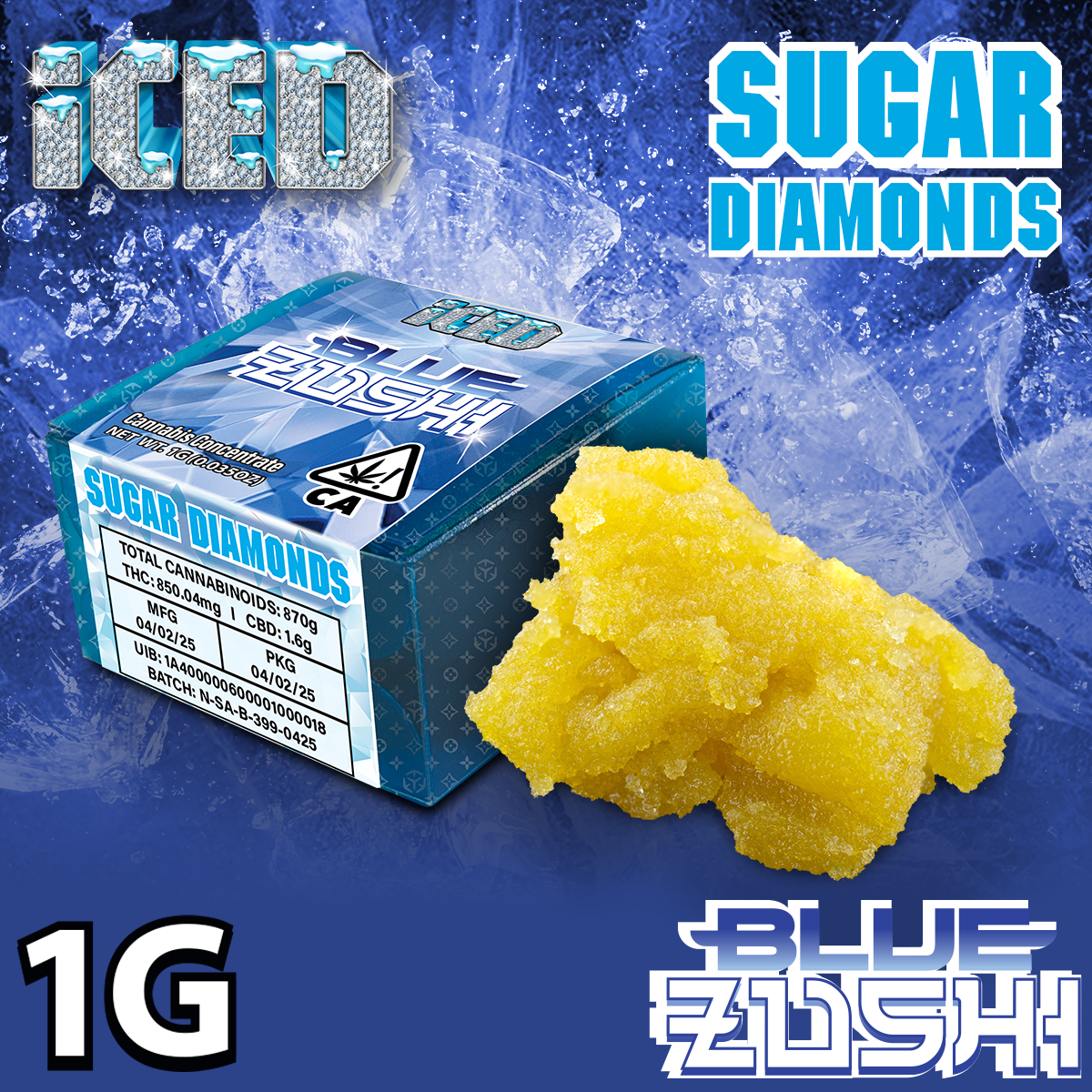 ICED — BLUE ZUSHI 1.0G SUGAR DIAMONDS -