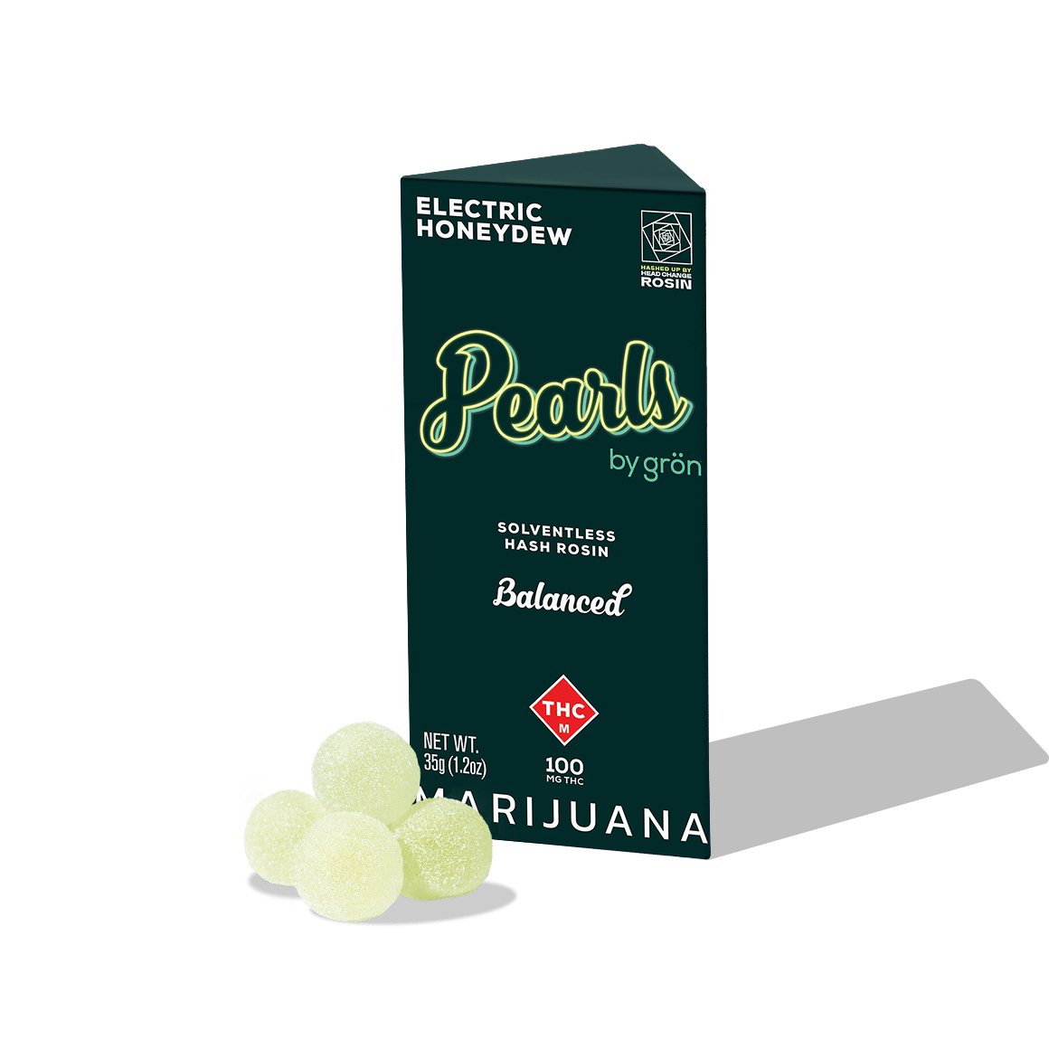 GRON ROSIN GUMMY PEARLS ELECTRIC HONEYDEW (H) [10PK] 100MG