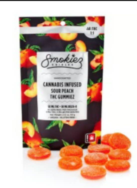SOUR PEACH FRUIT CHEWS - 100MG THC