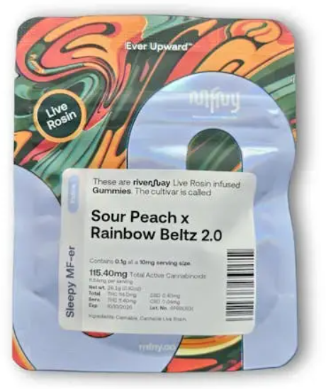 10pk Live Rosin Gummies | Sour Peach x Rainbow Beltz 2.0