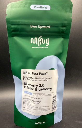 4PK .75g LIVE RESIN INFUSED PRE-ROLL | BLUEBERRY 2.0 X TURBO BLUEBERRY