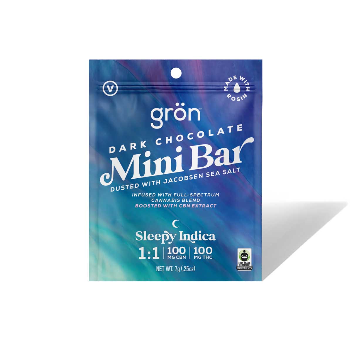Grön | 1:1 Mini Dark Chocolate Bar with Sea Salt | Sleepy Indica