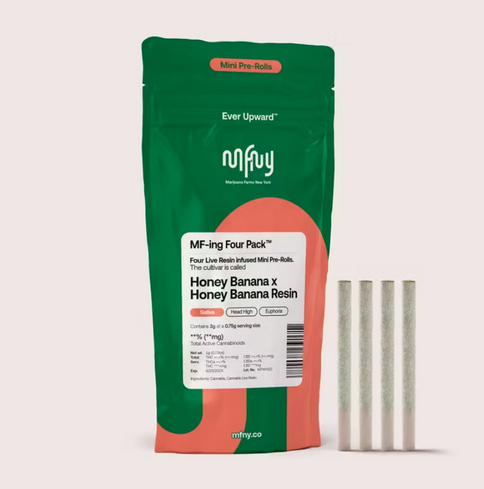 4pk .75g Live Resin Infused Pre-Rolls | Honey Banana x Honey Banana