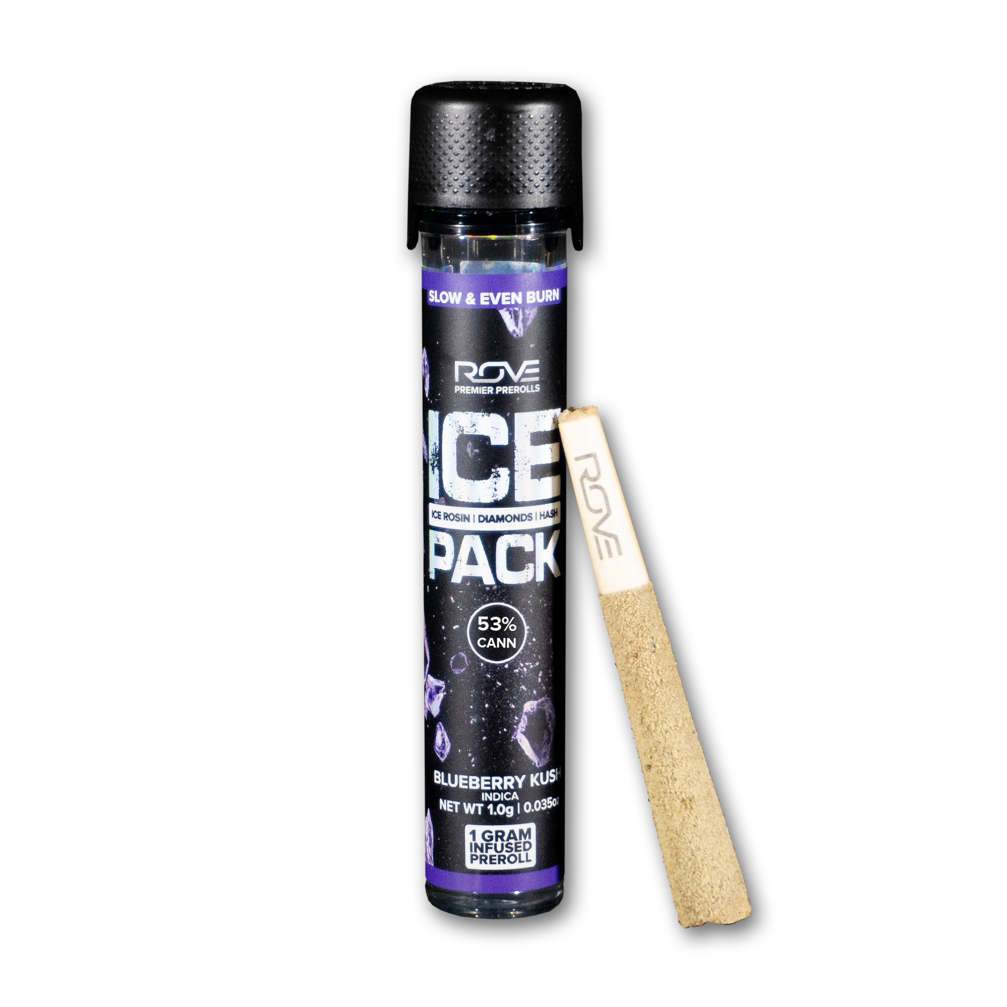 1g Rosin, Diamond, Hash Infused Pre-Roll | Blueberry Kush