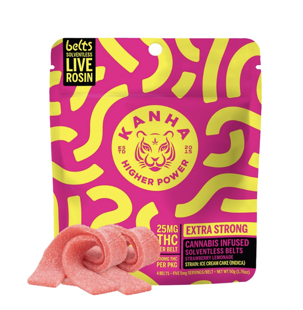KANHA — INDICA STRAWBERRY LEMONADE SOLVENTLESS ROSIN BELTS 100MG