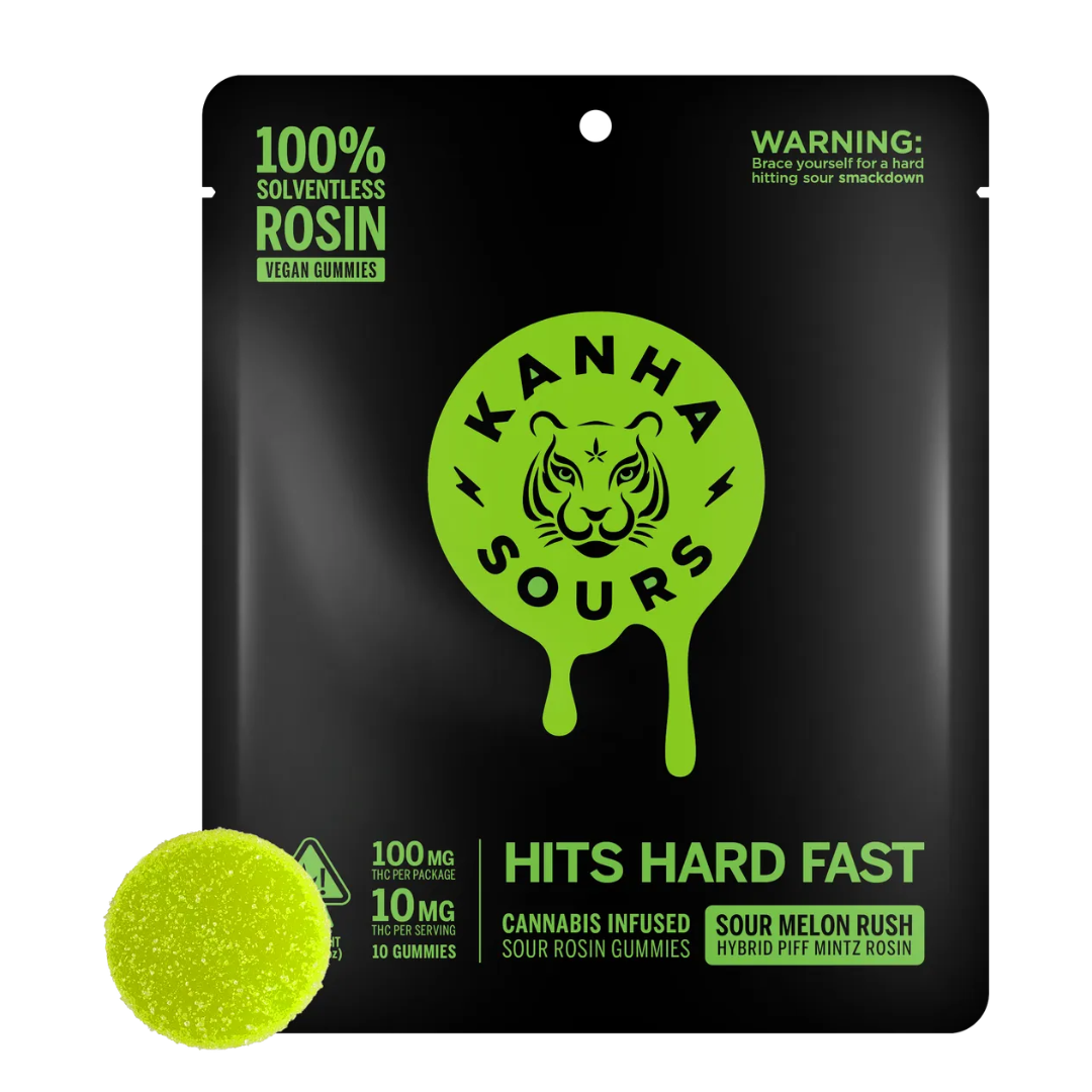 KANHA — SOUR MELON RUSH - BREEZE SOLVENTLESS GUMMIES