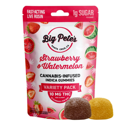 Big Pete's Treats — STRAWBERRY & WATERMELON 100MG ROSIN INFUSED 10PK GUMMIES