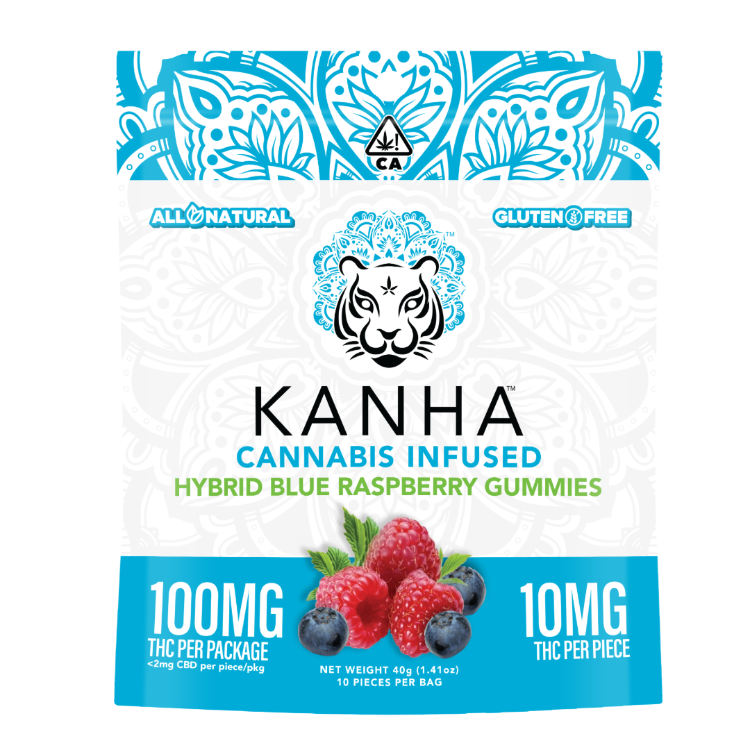 KANHA — HYBRID BLUE RASPBERRY GUMMIES 100MG