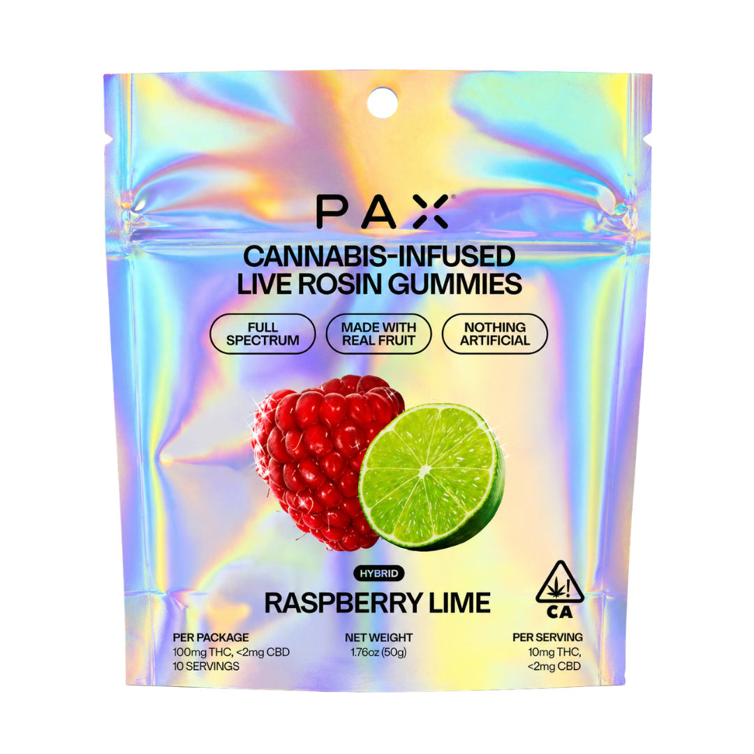 PAX — RASPBERRY LIME LIVE ROSIN GUMMIES