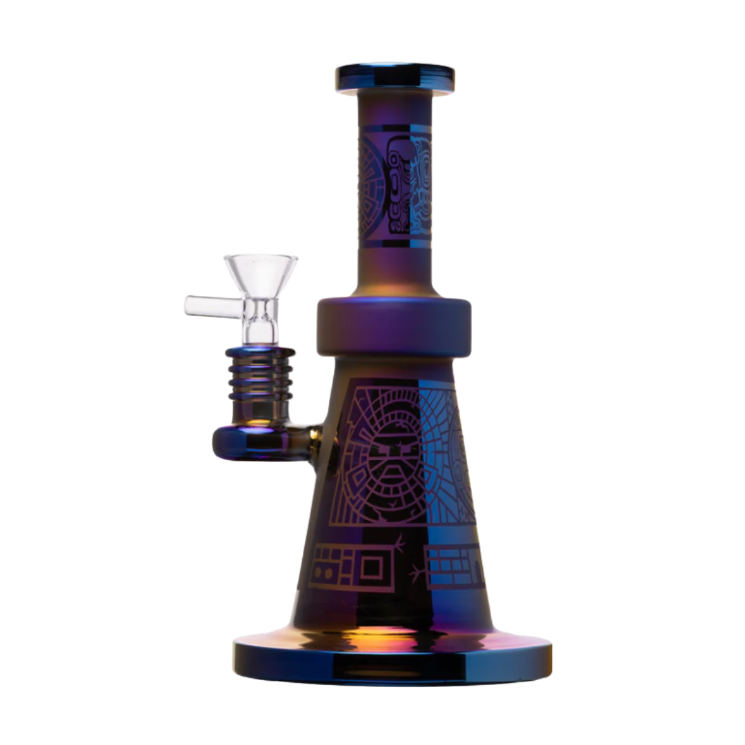 HUMAN GRADE - AZTEC SANDBLASTED BLUE BONG - One Size