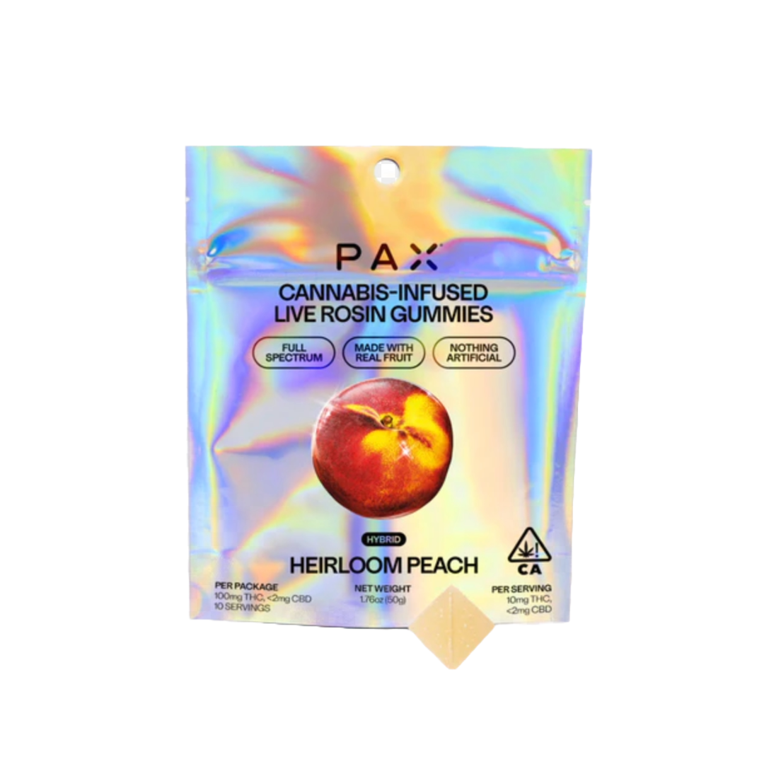 PAX — HEIRLOOM PEACH LIVE ROSIN GUMMIES