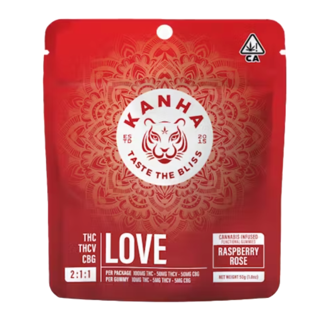 KANHA — NANO - LOVE RASPBERRY ROSE 2:1:1 THC/THCV/CBG GUMMIES