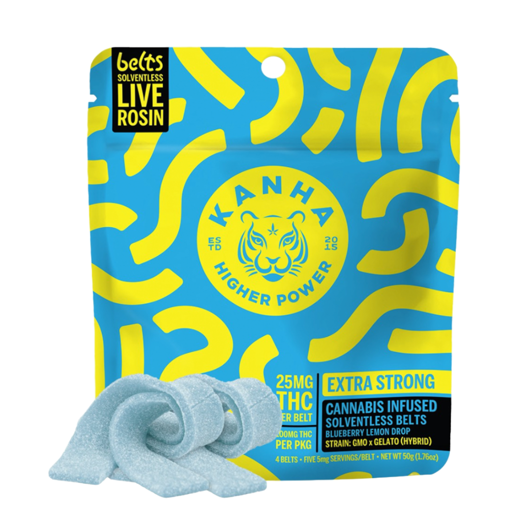 KANHA — HYBRID BLUEBERRY LEMON DROP SOLVENTLESS ROSIN BELTS 100MG