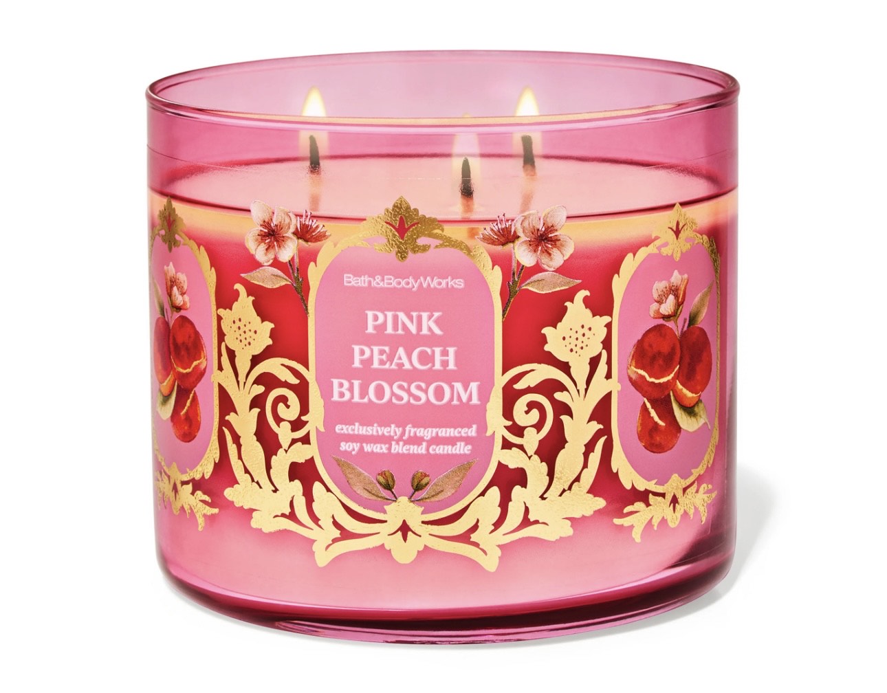 Pink Peach Blossom 3 Wick Candle - 26.95 each
