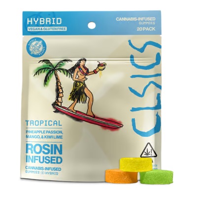 TROPICAL PINEAPPLE PASSION, MANGO & KIWI LIME ROSIN INFUSED GUMMIES