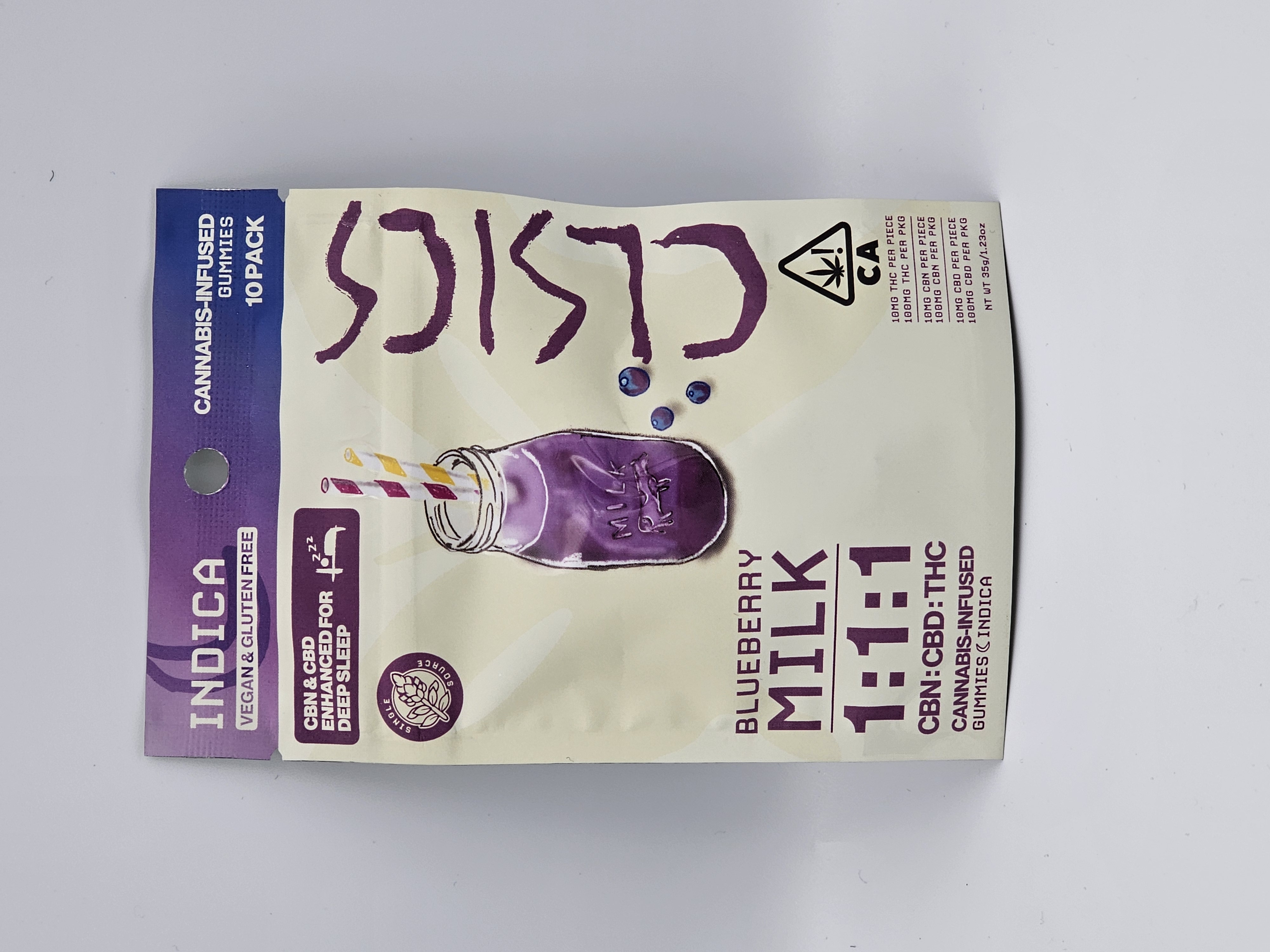 Blueberry Milk 1:1:1 CBN:CBD:THC gummies