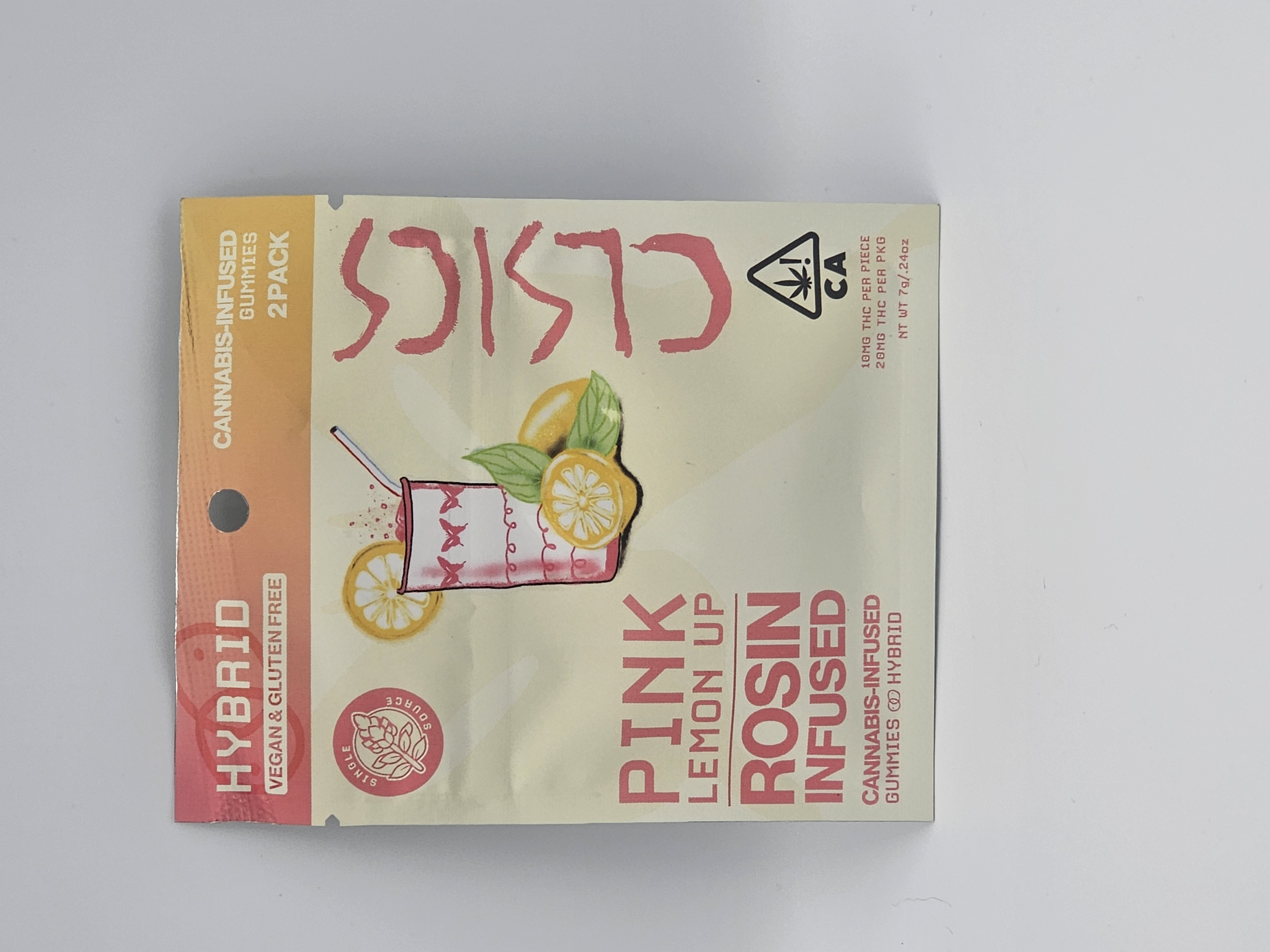 pink lemon up rosin infused 2pk gummies