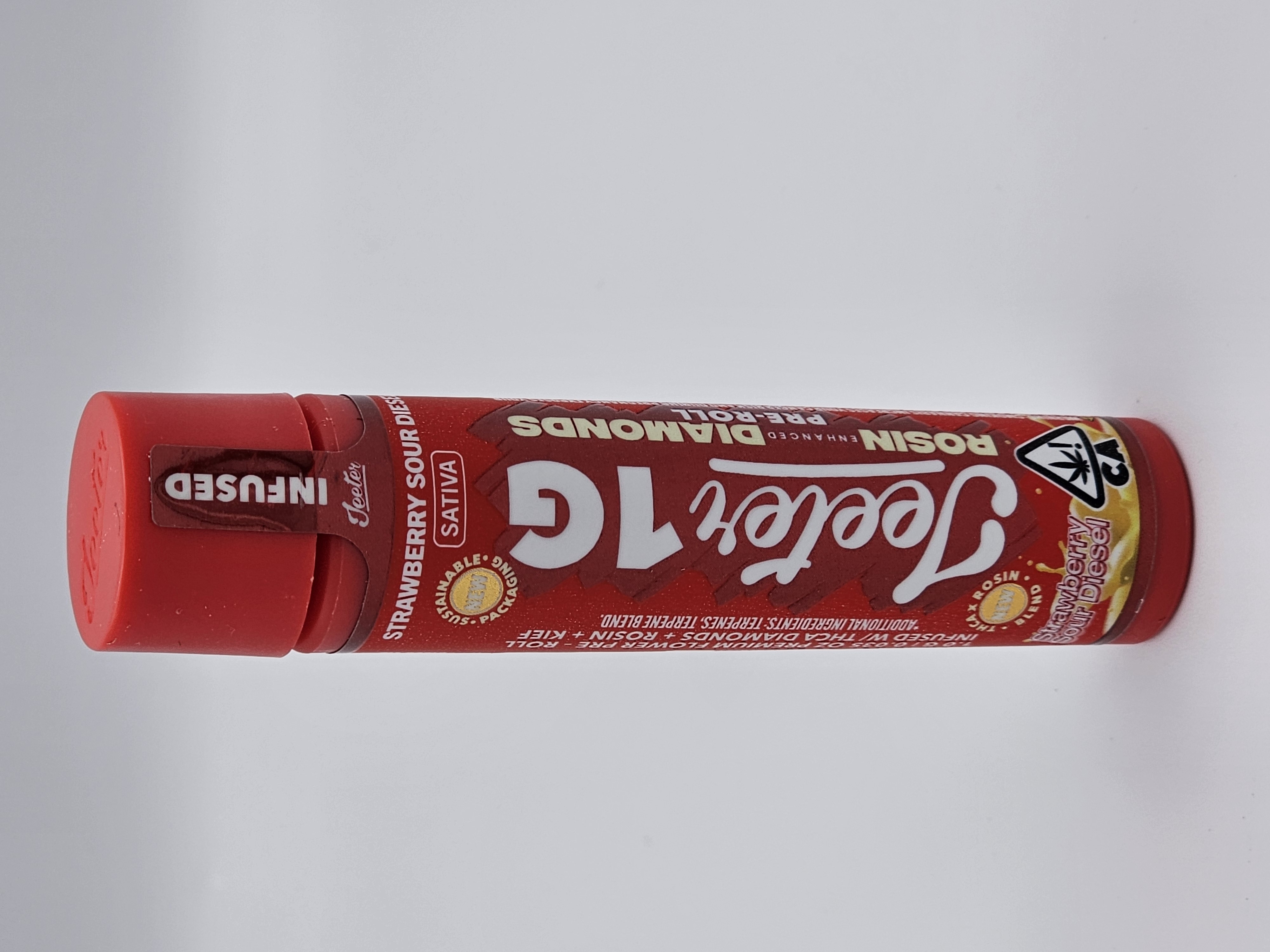 STRAWBERRY SOUR DIESEL 1G ROSIN DIAMONDS INFUSED PRE ROLL