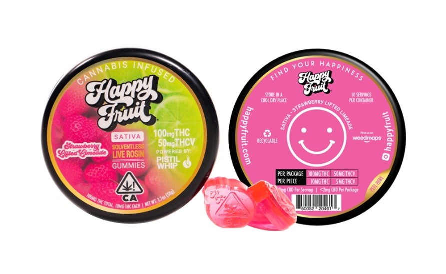 STRAWBERRY LIFTED LIMEADE LIVE ROSIN GUMMIES 100MG THC, 50MG THCV