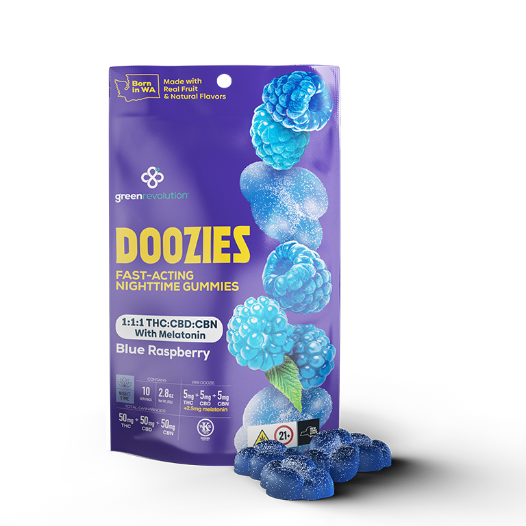DOOZIES - NIGHTTIME BLUE RASPBERRY W/ MELATONIN (1:1:1) (THC:CBD:CBN)