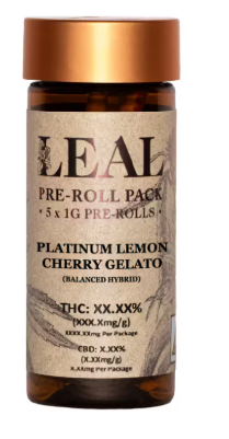 5- 1G PLATINUM LEMON CHERRY GELATO PRE ROLLS