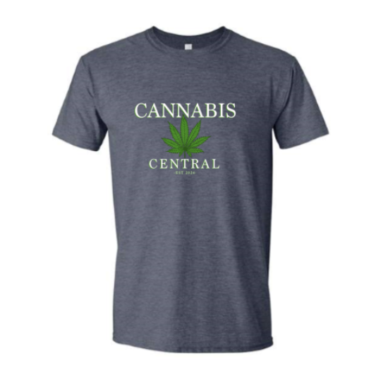 MENS CANNABIS CENTRAL TSHIRT - HEATHER NAVY/MEDIUM