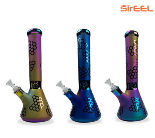 14'' IRIDIZED HIVE ETCHED BONG
