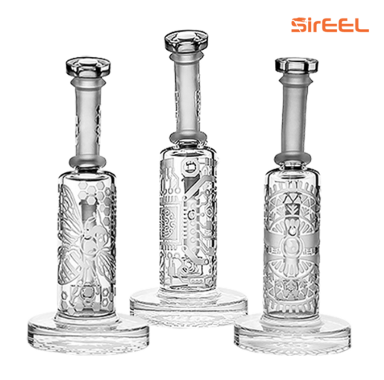 8'' SIREEL CLEAR ETCHED BONG - ASSORTED