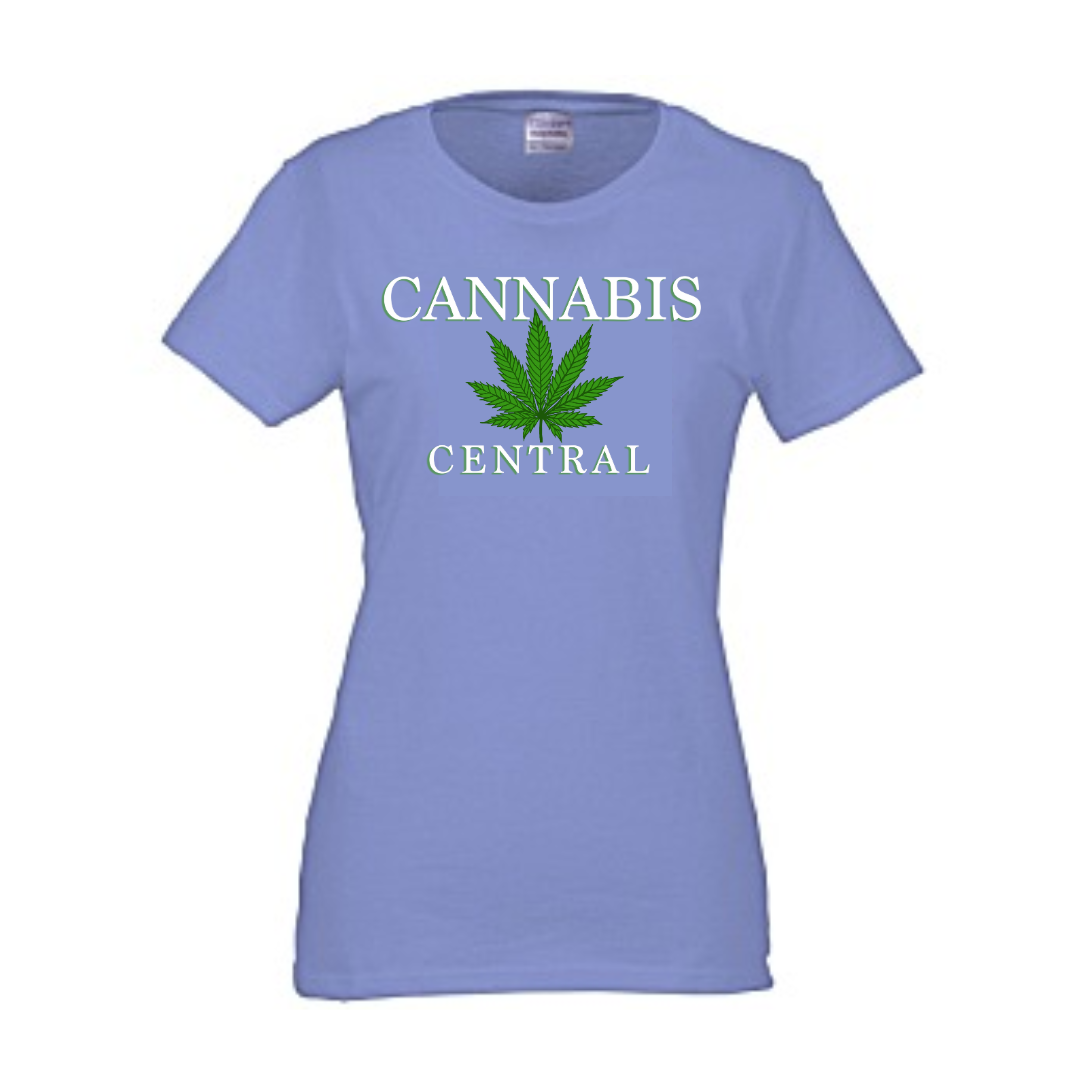 LADIES CANNABIS CENTRAL TSHIRT - VIOLET/MEDIUM