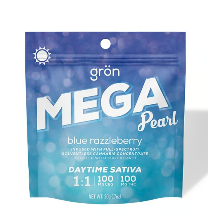 MEGA: BLUE RAZZLEBERRY DAYTIME SATIVA 1:1 (THC/CBG) (100MG)