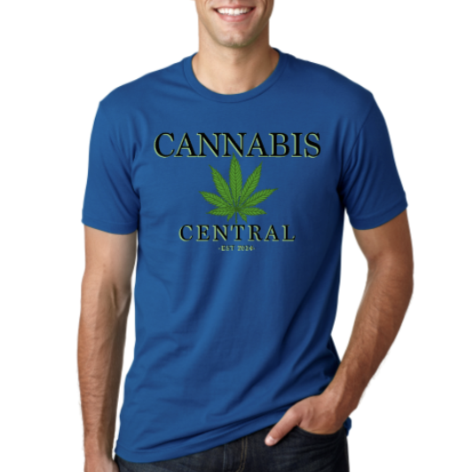 UNISEX CANNABIS CENTRAL TSHIRT - COOL BLUE/MEDIUM