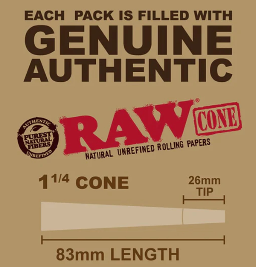 RAW CLASSIC CONES 1 1/4'' - 6PK