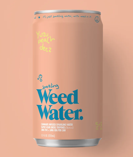 YUZU PEACH DEEZ SPARKLING WATER 1:1 (THC:CBG) (5MG)