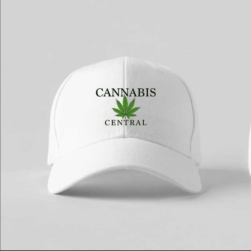 CANNABIS CENTRAL BASEBALL CAP - WHITE