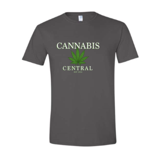 MENS CANNABIS CENTRAL TSHIRT - CHARCOAL/MEDIUM