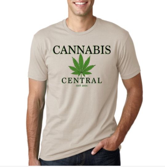UNISEX CANNABIS CENTRAL TSHIRT - SAND/MEDIUM