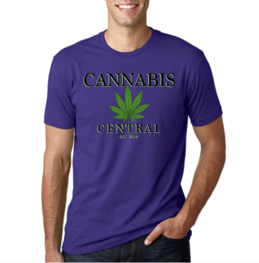 UNISEX CANNABIS CENTRAL TSHIRT - PURPLE RUSH/SMALL