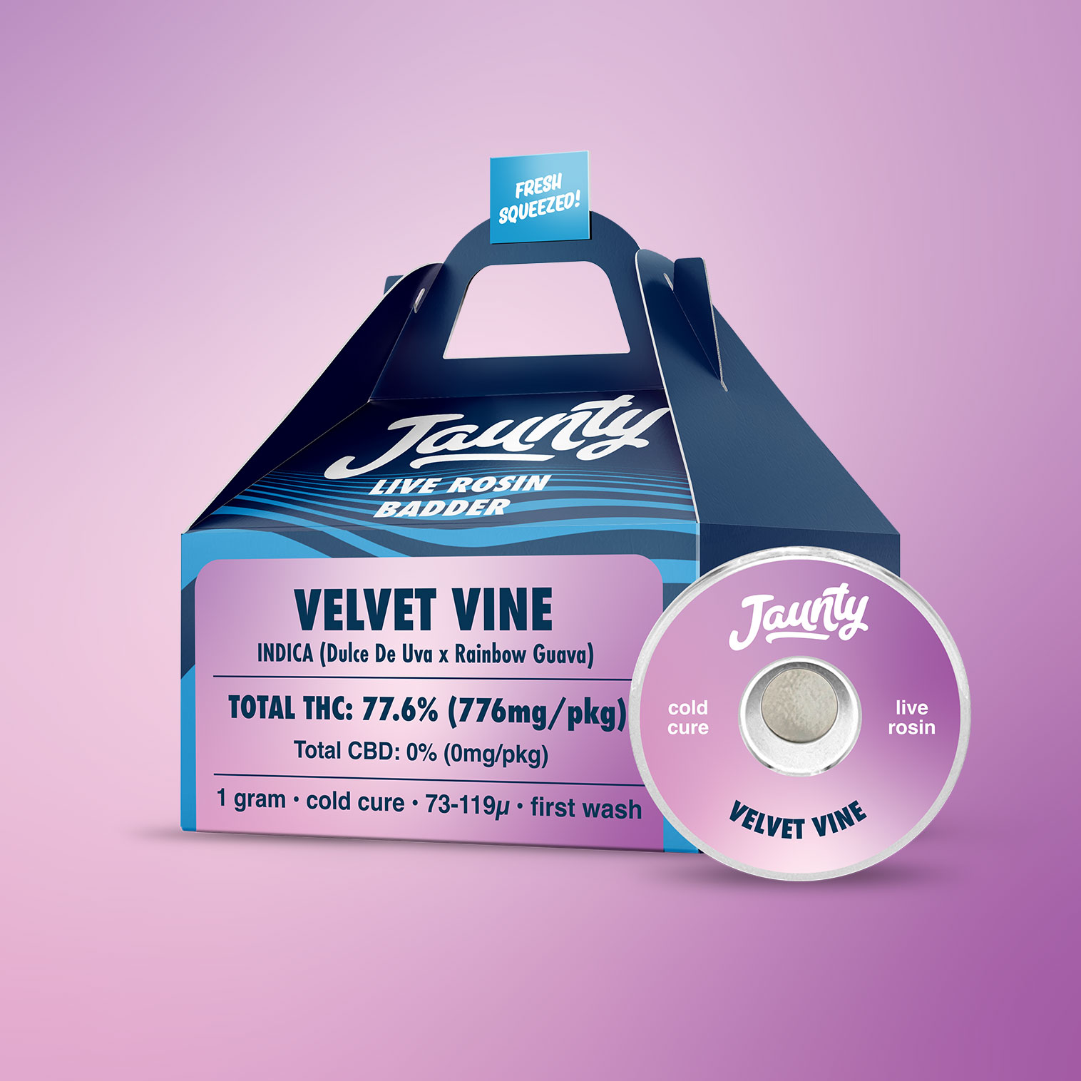 VELVET VINE LIVE ROSIN BADDER (1G)