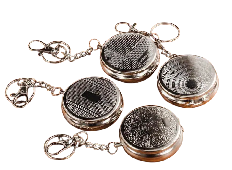 METAL ASHTRAY KEYCHAIN - SILVER - One Size