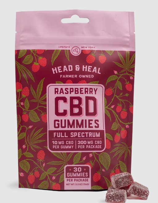 RASPBERRY CBD GUMMIES (30CT) - 300 mg