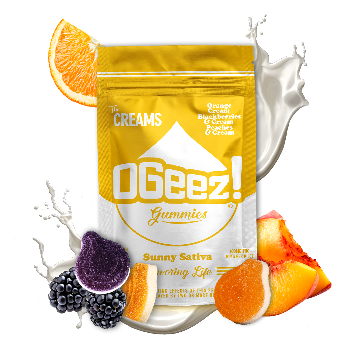 OGeez The Creams Sunny Sativa Gummies - 100 mg - 10 Pack