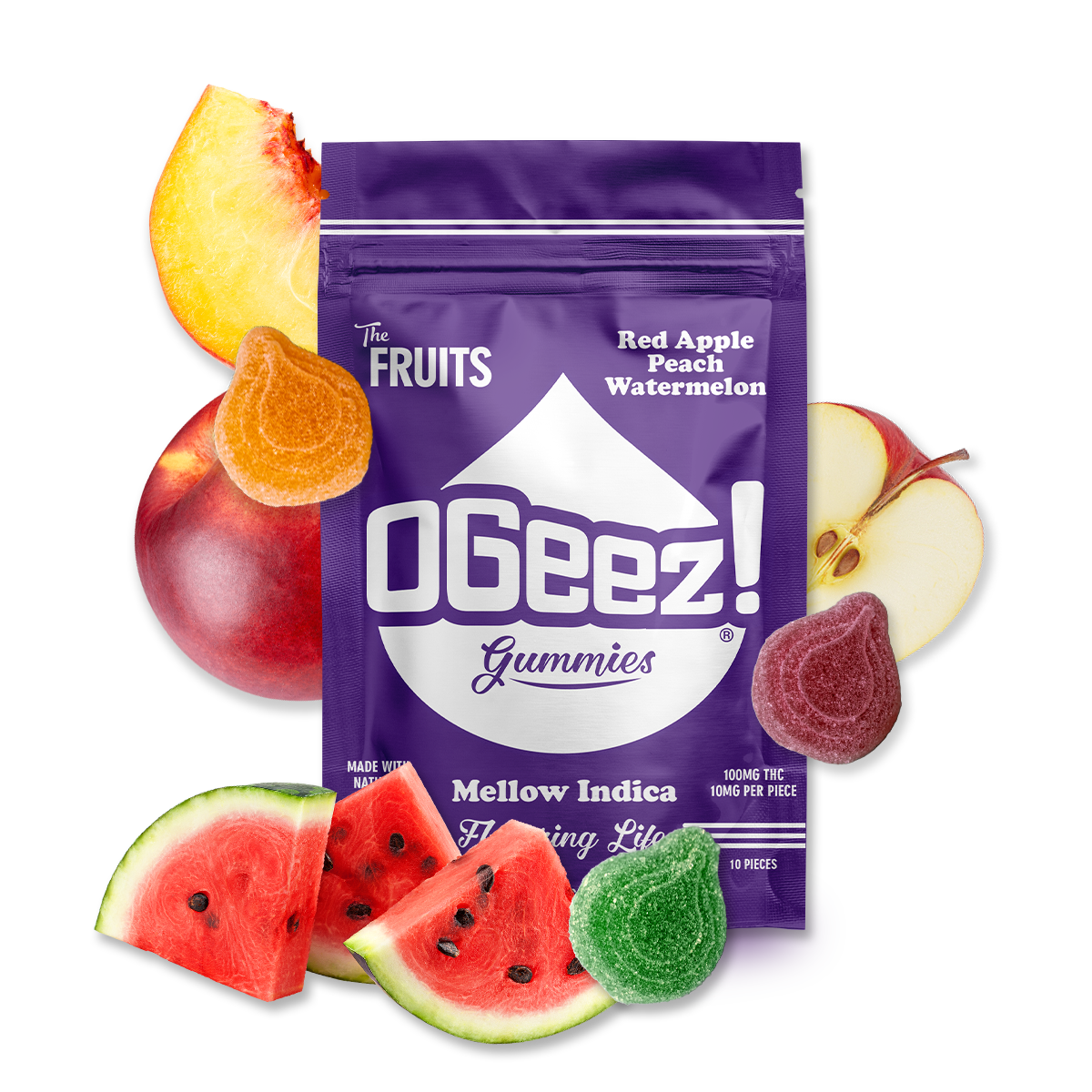*OGeez! The Fruits Mellow Indica Gummies