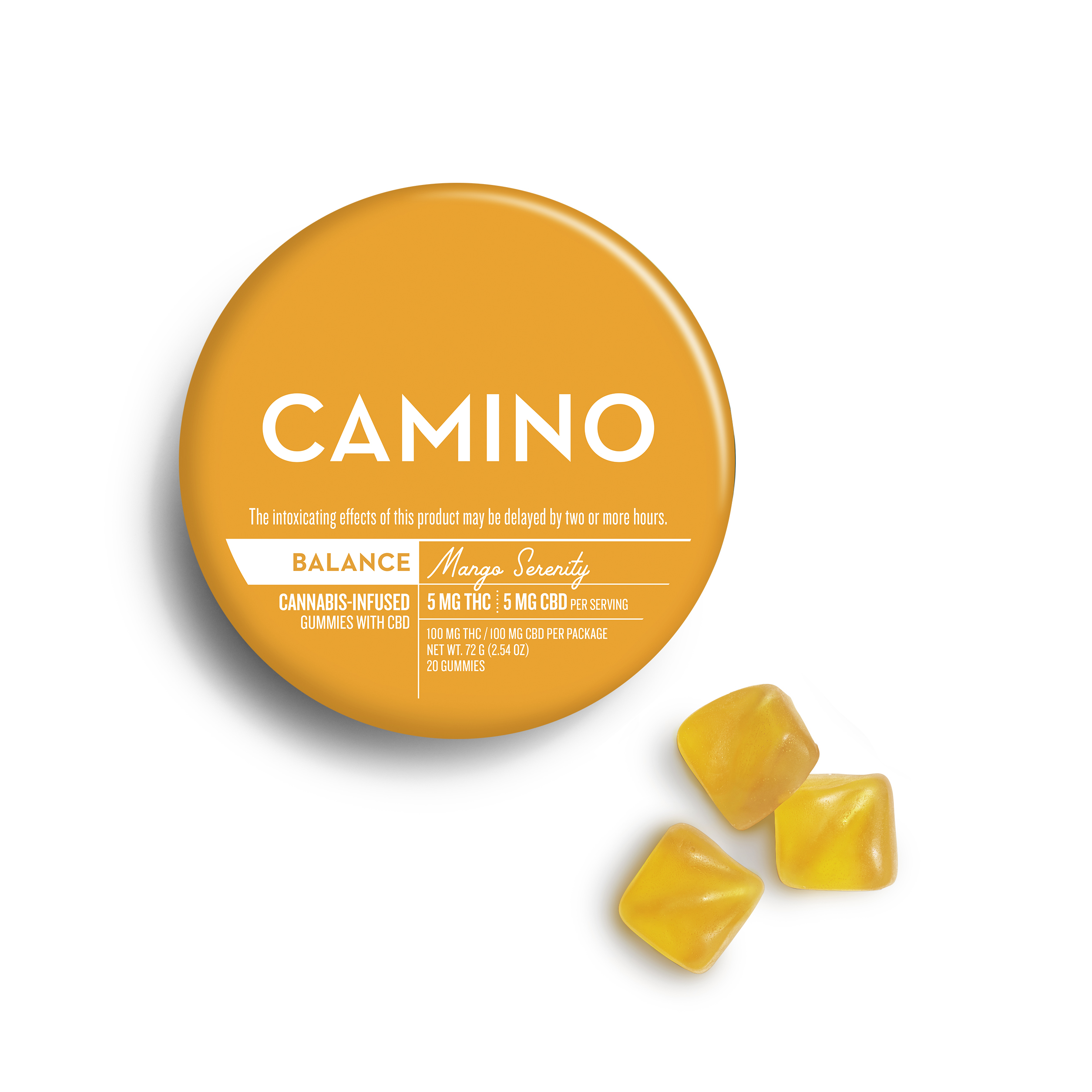 Camino Mango Serenity Balance Gummies - 100 mg - 20 Pack
