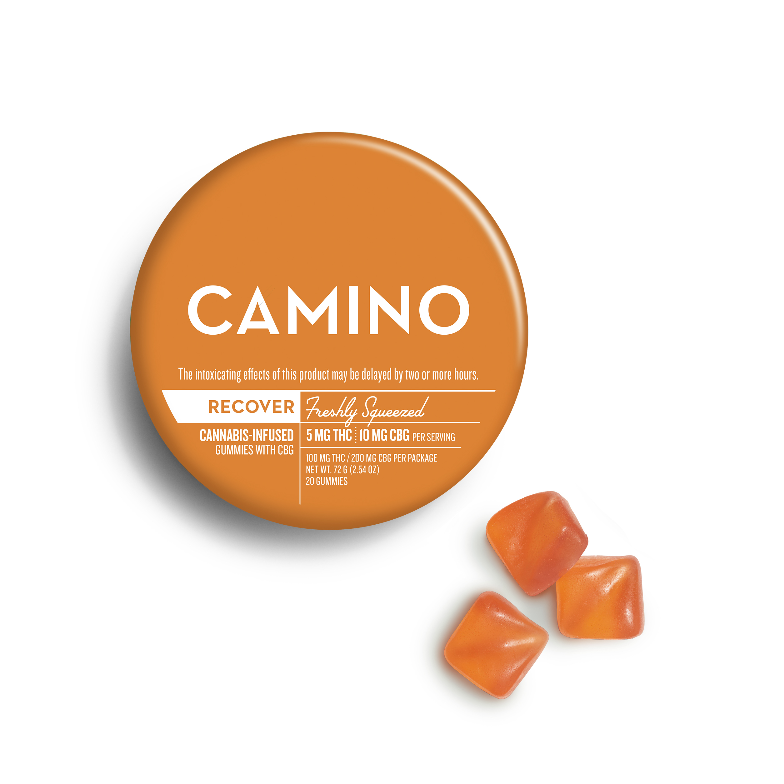 Camino Freshly Squeezed Recover Gummies - 100 mg - 20 Pack
