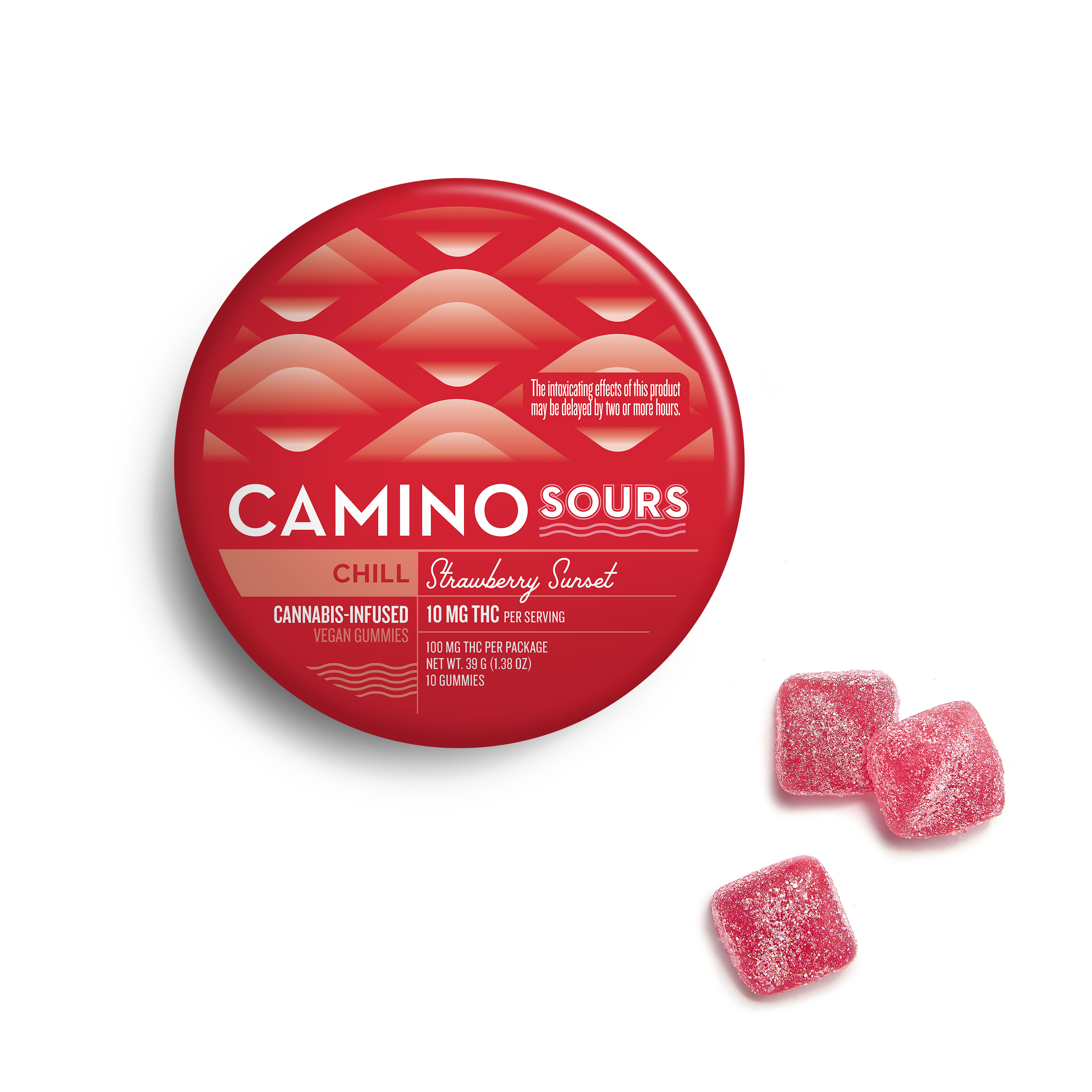 Camino Sours Strawberry Sunset Chill Gummies - 100 mg - 10 Pack