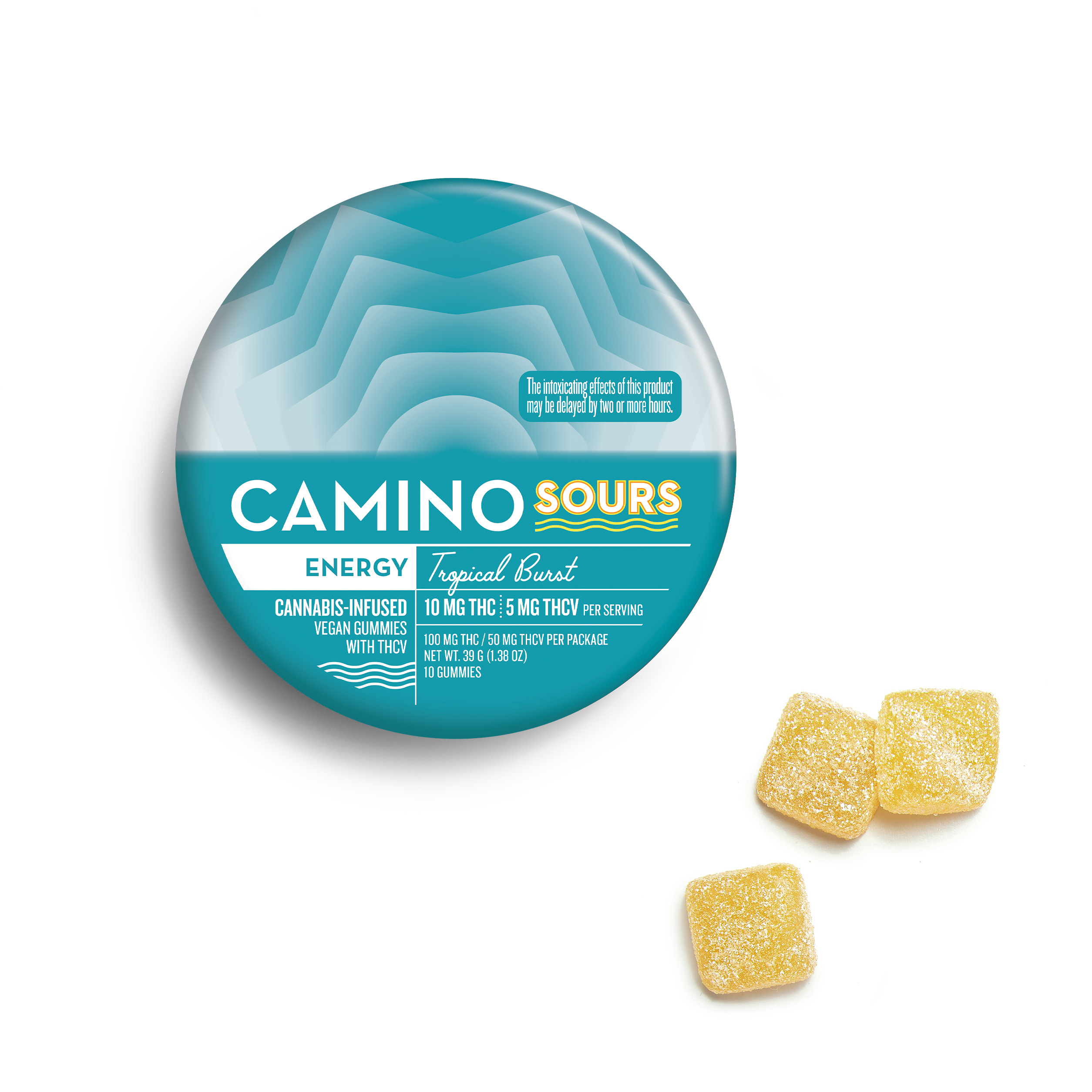 Camino Sours Tropical Burst Energy Gummies - 100 mg - 10 Pack